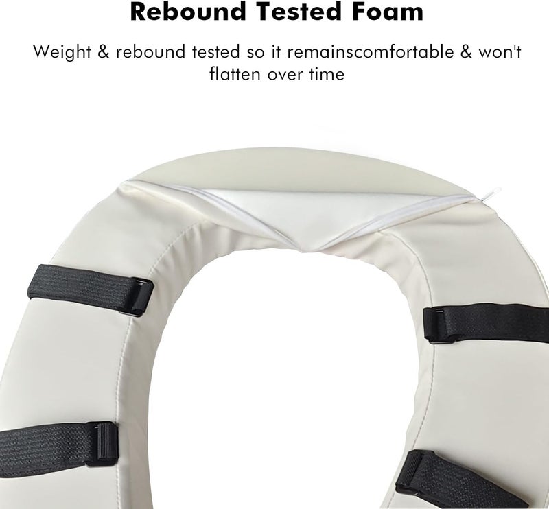 Deftyolo Soft Toilet Seat Cushion with 2-inch High-Density Foam Padded Toilet Cushion Toilet Seat Riser Waterproof PU Fabric-Suitable for Standard,Elongated Toilets(Beige) - Image 5